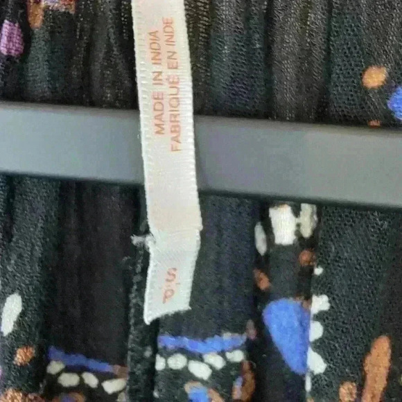 Free People Tunic Womens Small Paisley Peasant Button Scoop Neck Boho - Picture 9 of 16